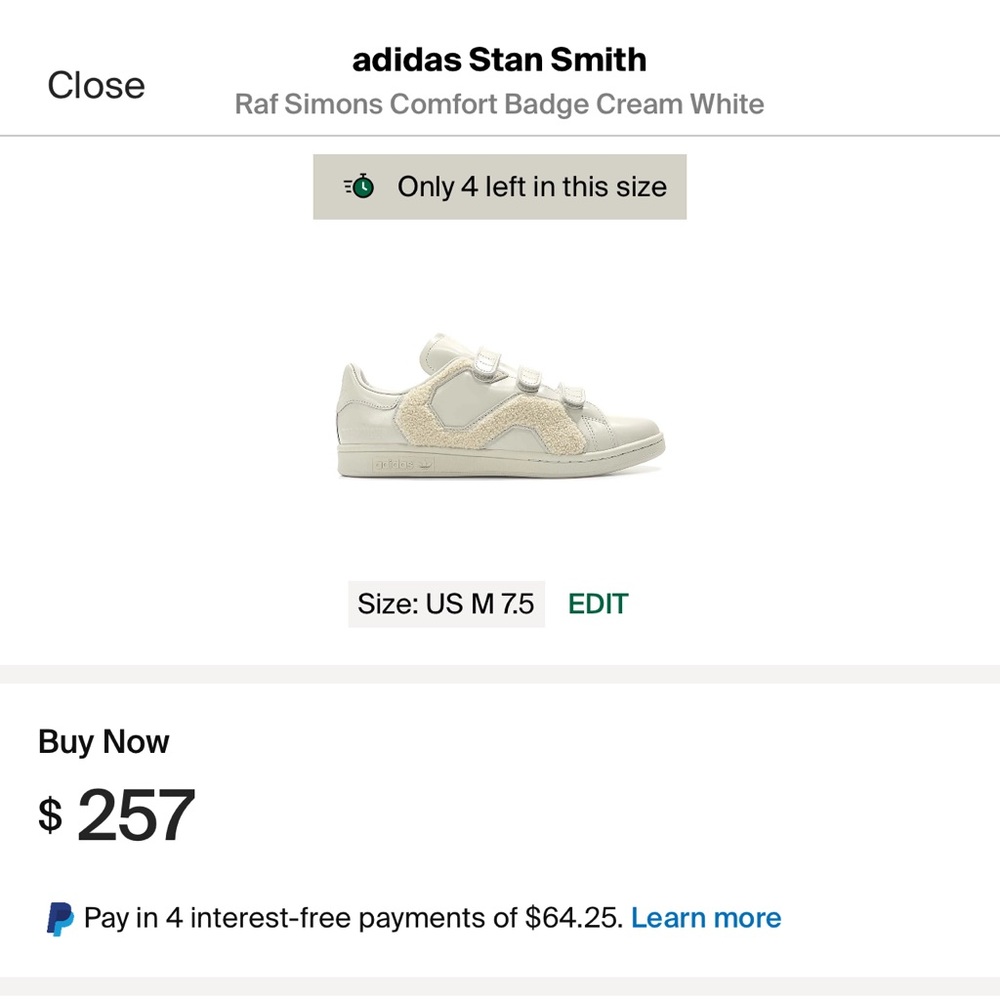Adidas Stan Smith RAF Simmons Comfort Badge Cream White